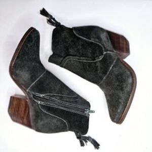 Women's Black Suede Ankle Boots